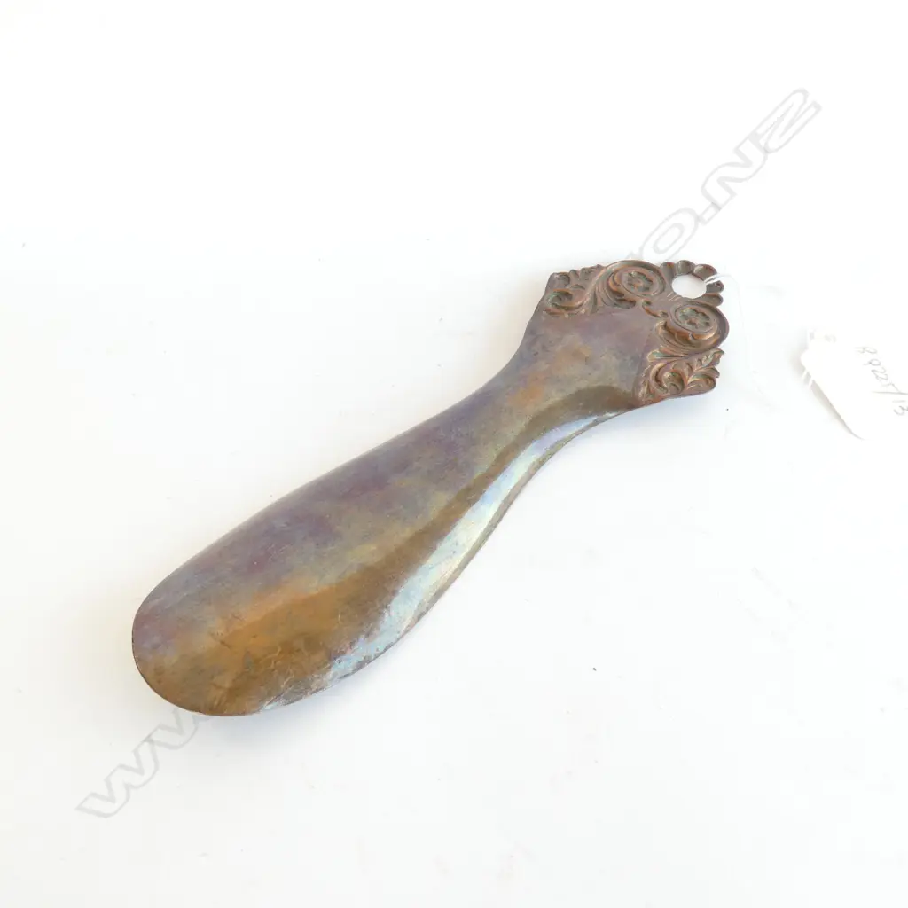 COPPER SHOE HORN, MADE FROM METAL OFF THE FOUDROYANT, NELSON'S SHIP Image 1++