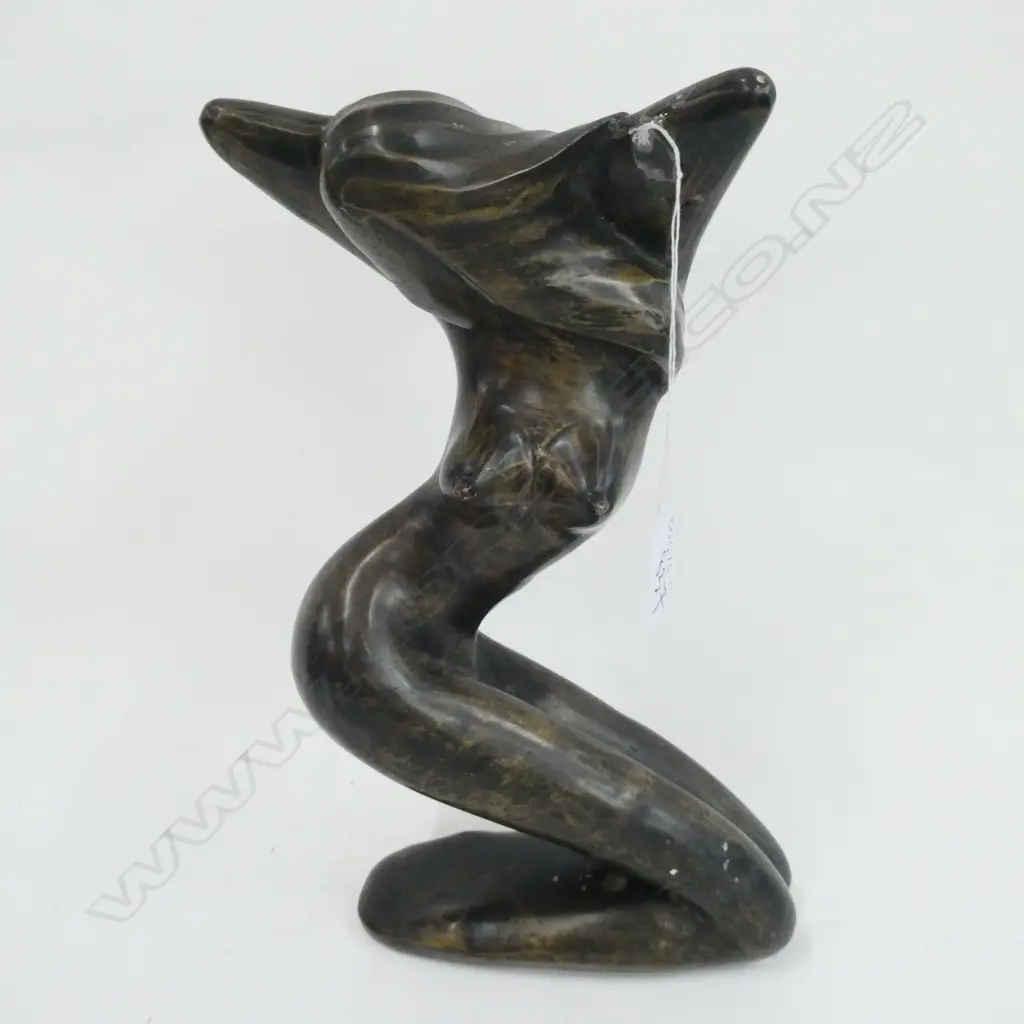 VINTAGE MODERNIST BRONZE A LADY IN RISQUÉ POSE H.300mm Image 1++