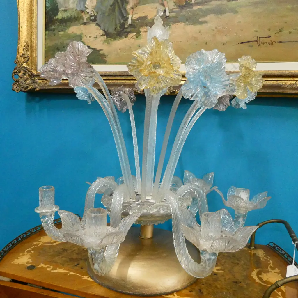VENETIAN GLASS 6 ARMED CANDLEHOLDER AF H. 700MM Image 1++