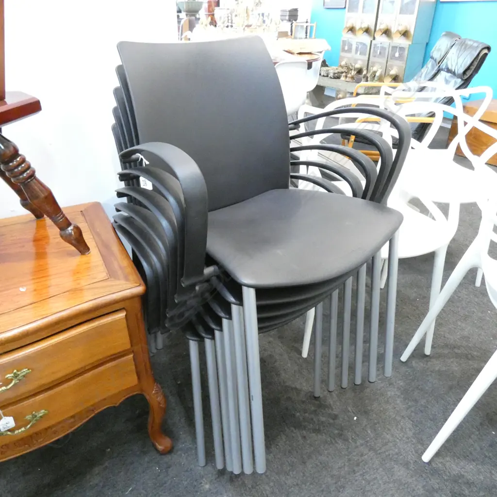6 STACKER CHAIRS; 'GLOBAL' JOSEP LLUSCA FOR ENEA Image 1++