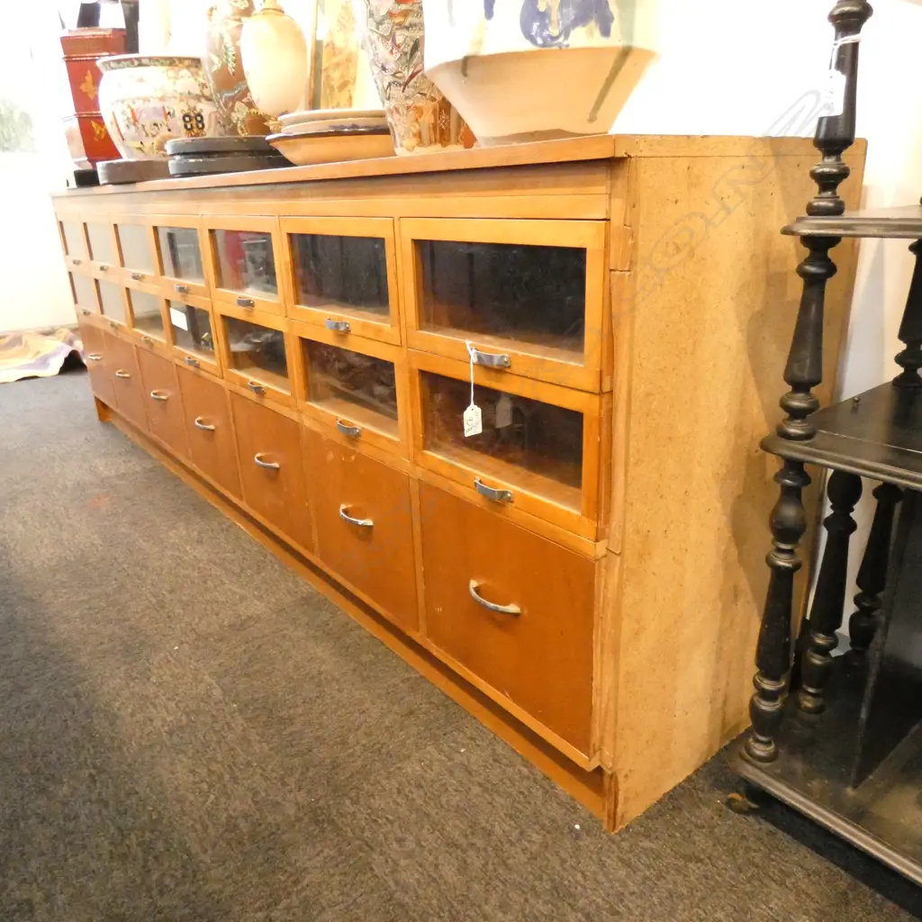 DISPLAY CABINET WITH GLAZED DRAWERS L 2440 MM Image 1++