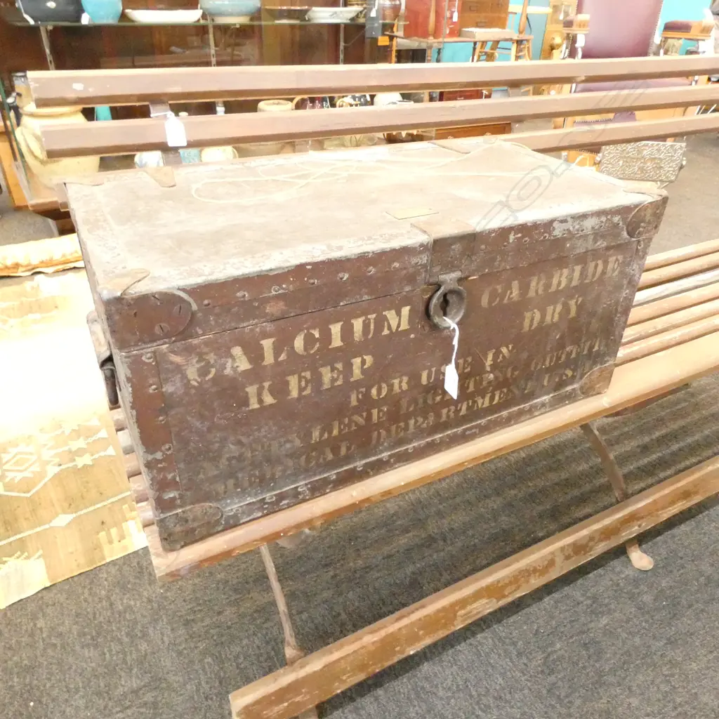 RUSTIC WOODEN TRUNK WITH IRON HINGES 330 X 220 X 290MM Image 1++