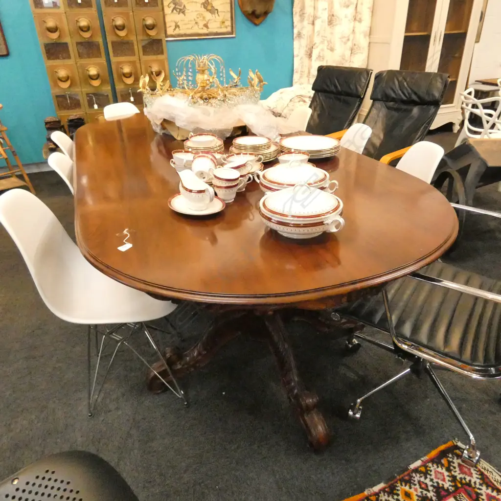 LONG MAHOGANY DINING TABLE L2470 MM Image 1++