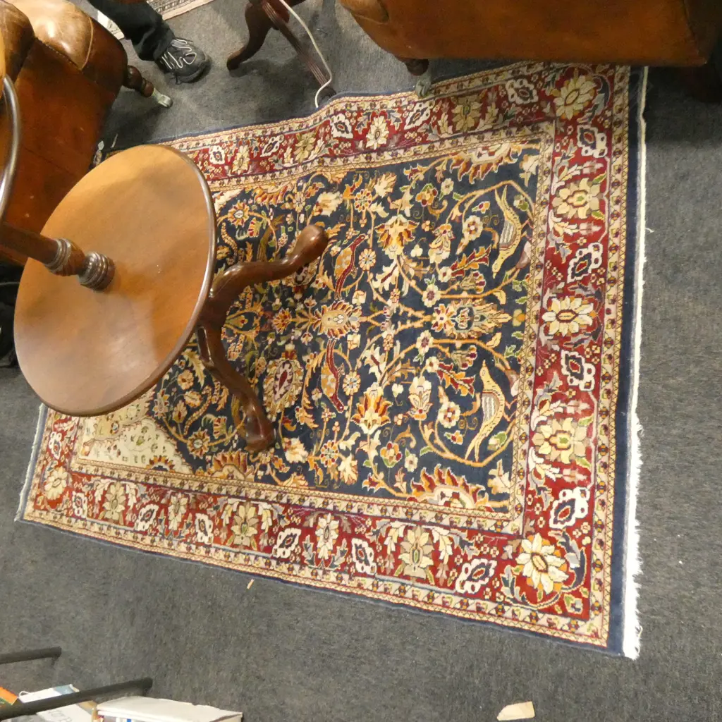 VINTAGE PERSIAN RUG WITH TREE OF LIFE TENDRILS & BIRDS Image 1++