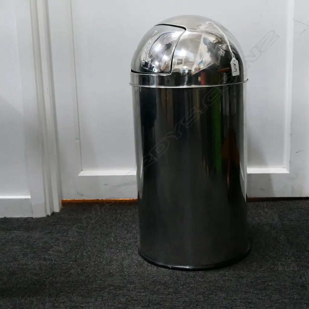 VINTAGE STYLE CHROME PUSH BIN H. 540MM Image 1++