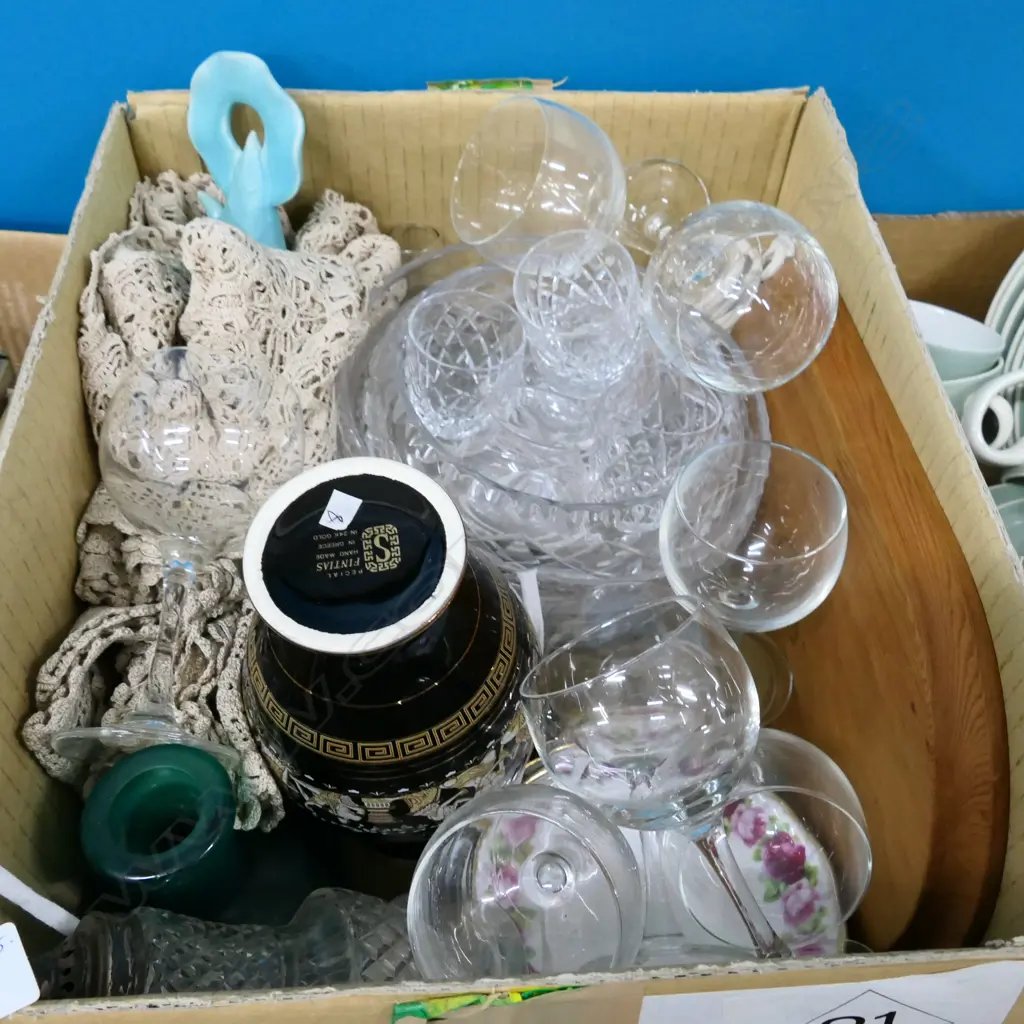 BOX LOT ASST. GLASSWARE Image 1++