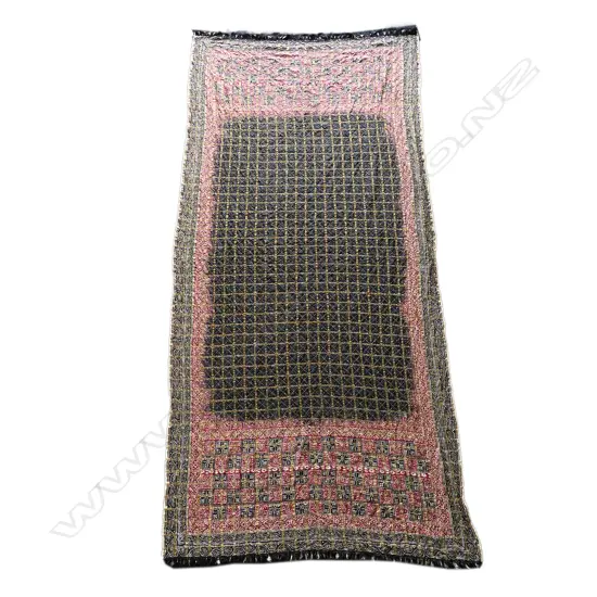 ANTIQUE BEADED SILK? TEXTILE