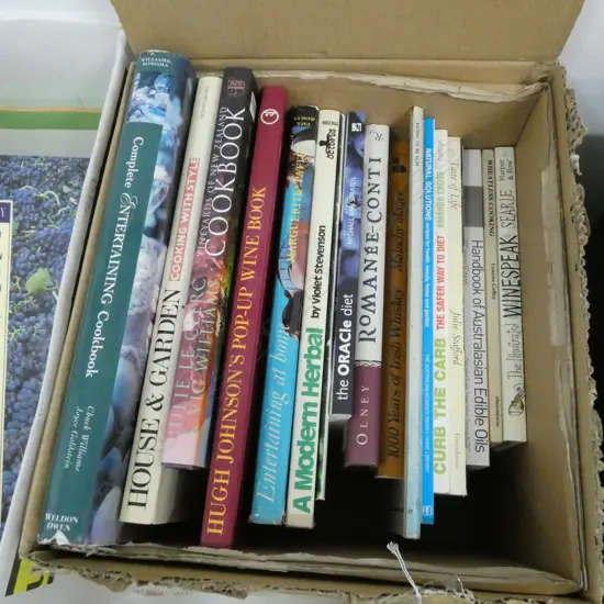2 BOXES OF ASST COOKING BOOKS ETC