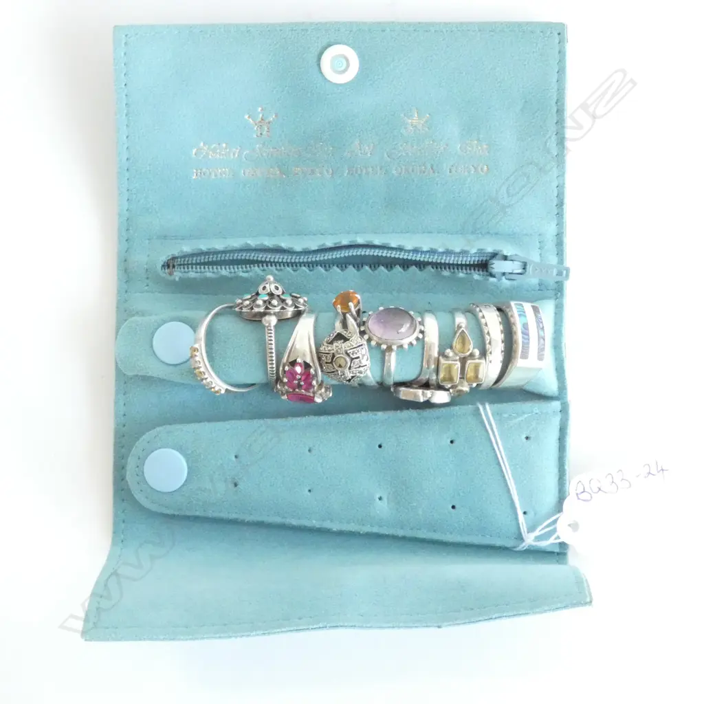 10 SILVER AND GEMSTONE RINGS Image 1++