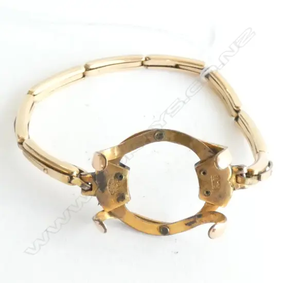 (015)EARLY 20thC 14K GOLD FILLED WATCH BRACELET