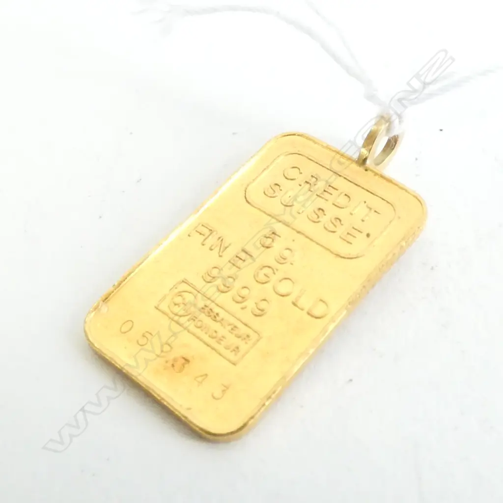 5GM PURE GOLD INGOT PENDANT - CREDIT SUISSE BAR Image 1++