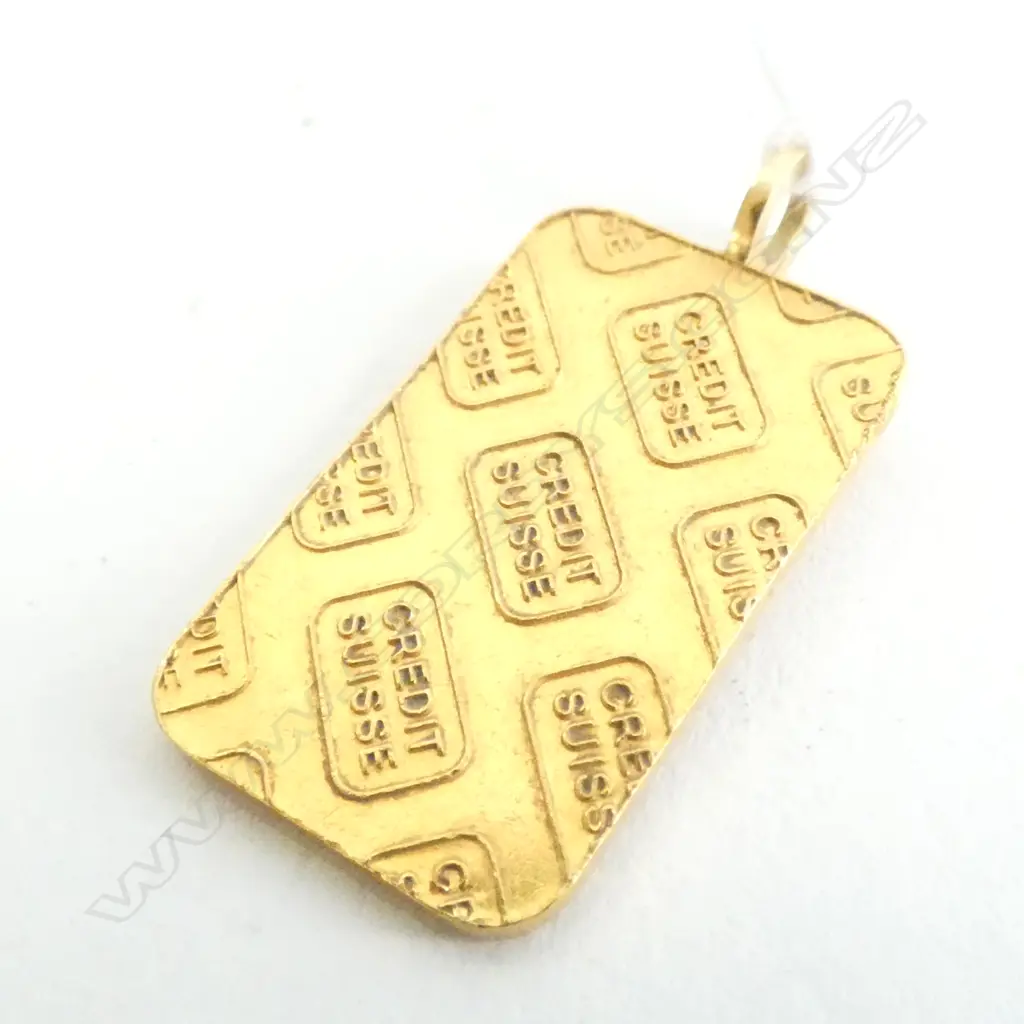 5GM PURE GOLD INGOT PENDANT - CREDIT SUISSE BAR Image 1++