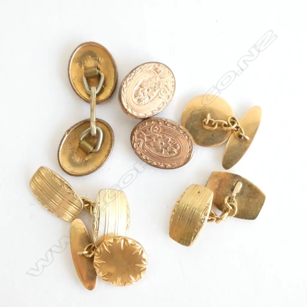 ASSORTED GOLD PLATED CUFF LINKS Image 1++