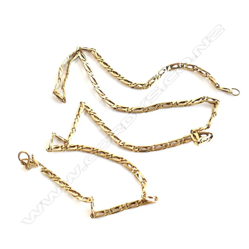 14CT FLAT CURB LINK NECK CHAIN 18CT CLASP 7.92gm Image 1++