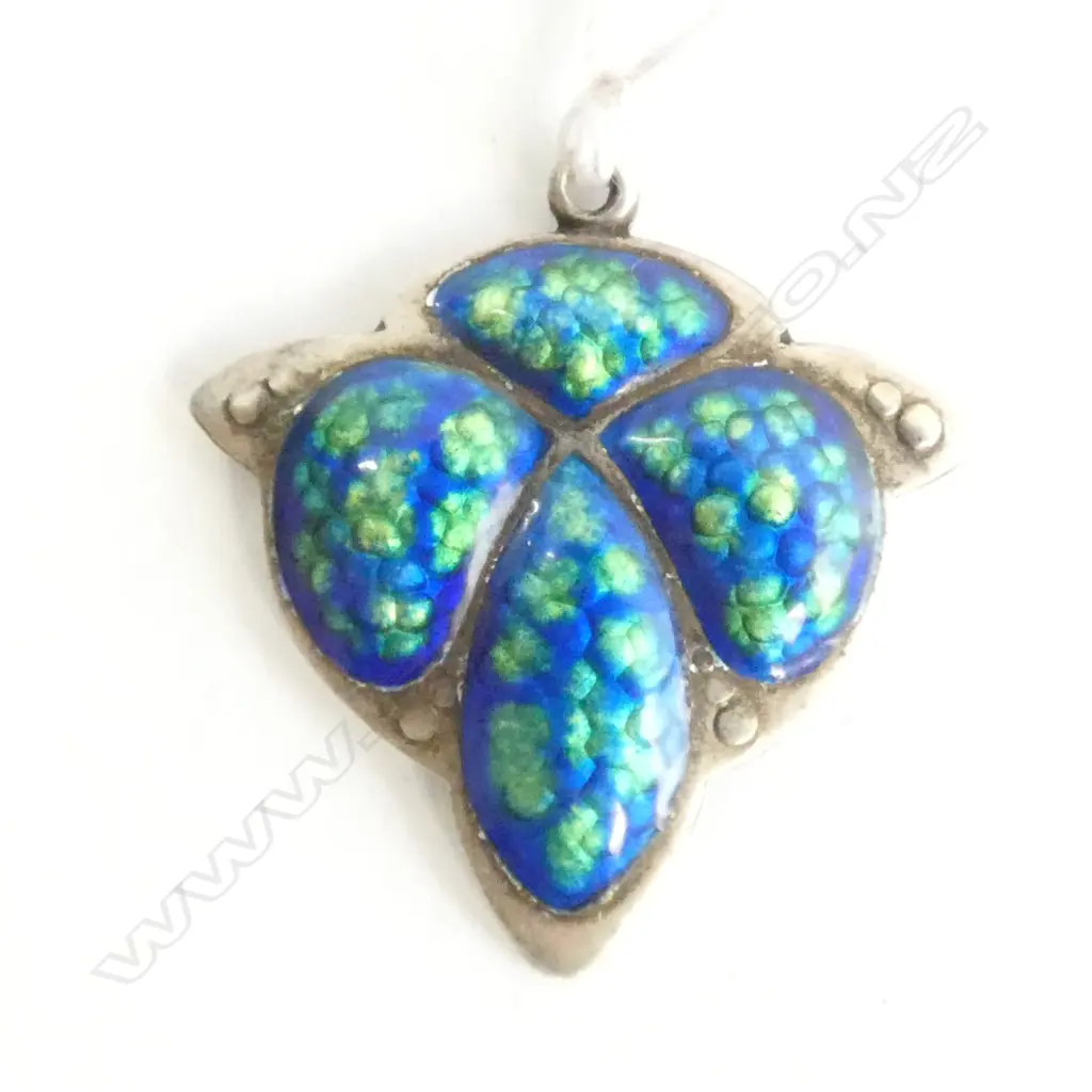 (19401) EDWARDIAN SILVER & ENAMEL PENDANT  Image 1++