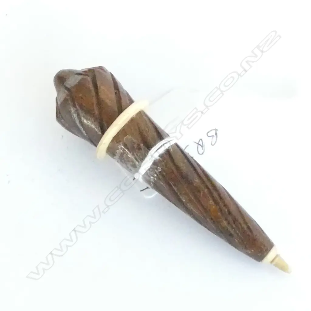 (19171) OLD TREEN SEWING THREAD CONTAINER WOOD & BONE Image 1++