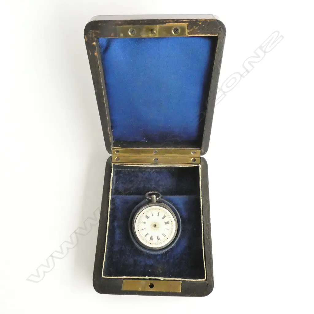 EARLY VICTORIAN ROSEWOOD POCKET WATCH BOX Image 1++