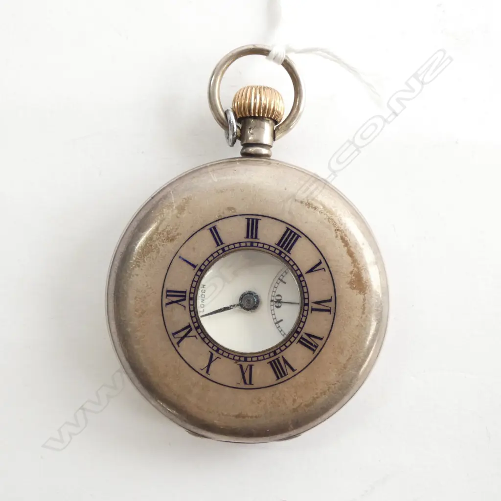 (18656)UNCOMMON SILVER BENSON POCKET WATCH ORIG. BOX... Image 1++