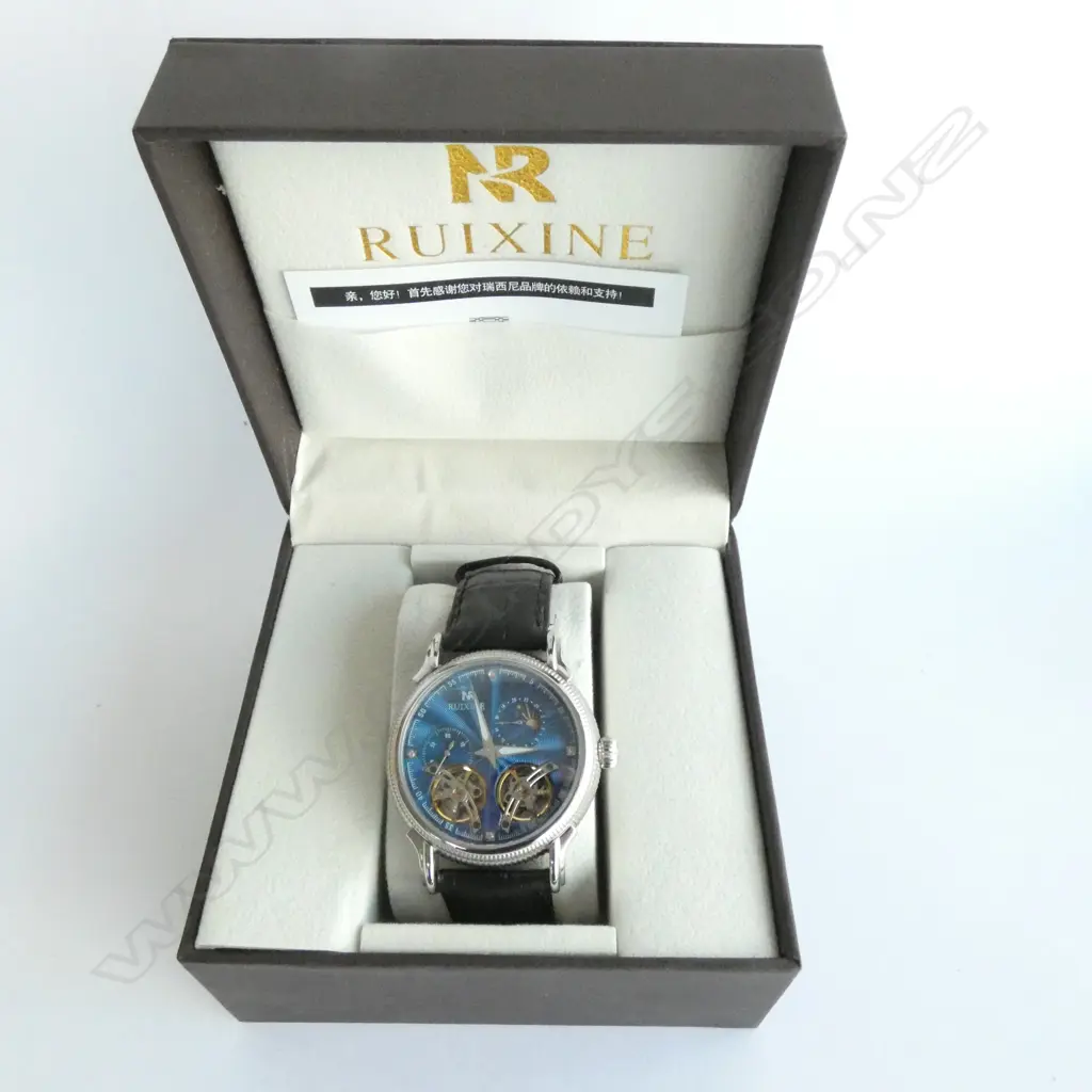 RUIXINE WATCH, CHRONO, SKELETON, 43mm DIAMETER, IMPRESSIVE WATCH, BRAND NEW IN ORIGINAL CASE Image 1++