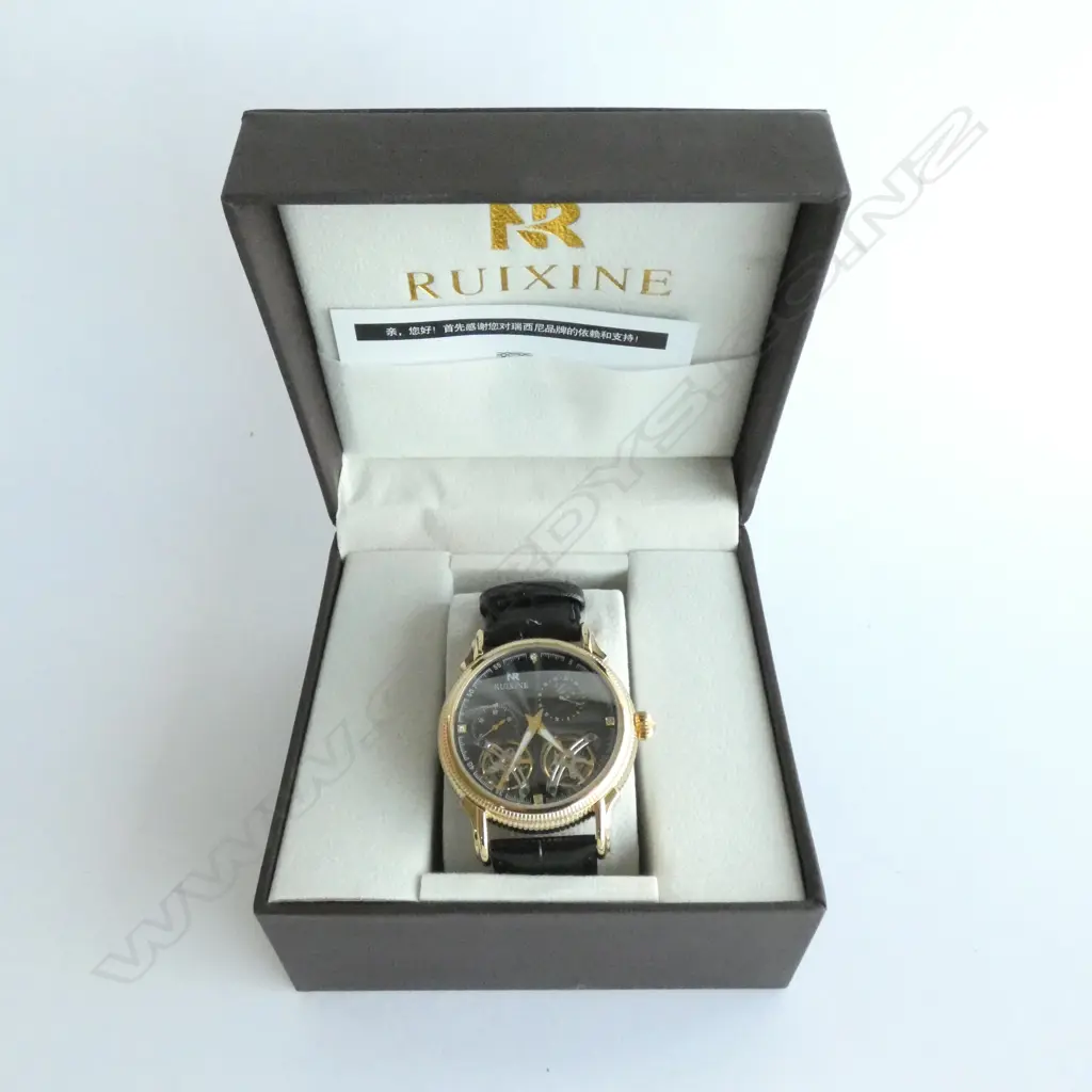 RUIXINE WATCH, CHRONO, SKELETON, 43mm DIAMETER, IMPRESSIVE WATCH, BRAND NEW IN ORIGINAL CASE Image 1++