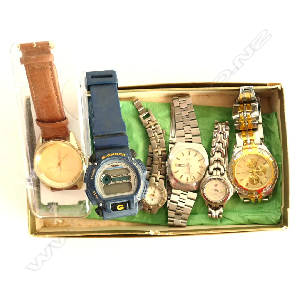 6 ASST GENTS & LADIES WRISTWATCHES. SOME COPY Image 1++