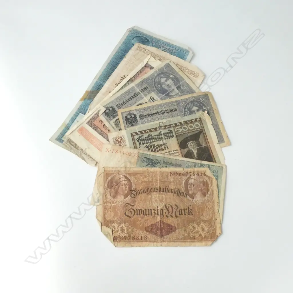 EIGHT OLD GERMAN BANKNOTES 1910 -1920 ERA Image 1++