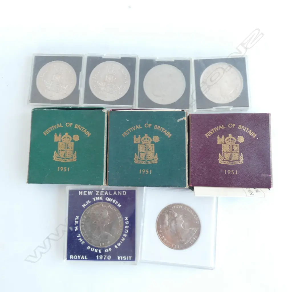 COLLECTION ASST. CASED COINS; FESTIVAL OF BRITAIN ETC Image 1++