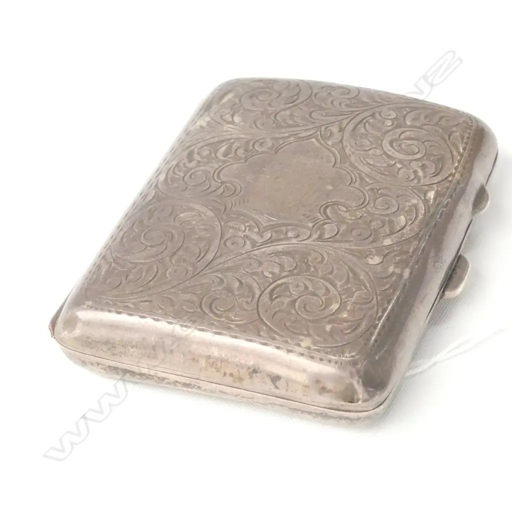 CIGARETTE CASE, STERLING SILVER, HIGH QUALITY IN SUPERB CONDITION, BIRM. 1917, 67gm Image 1++