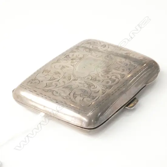 STG SILVER CIGARETTE CASE.  BIRMINGHAM 1915 - 65GM