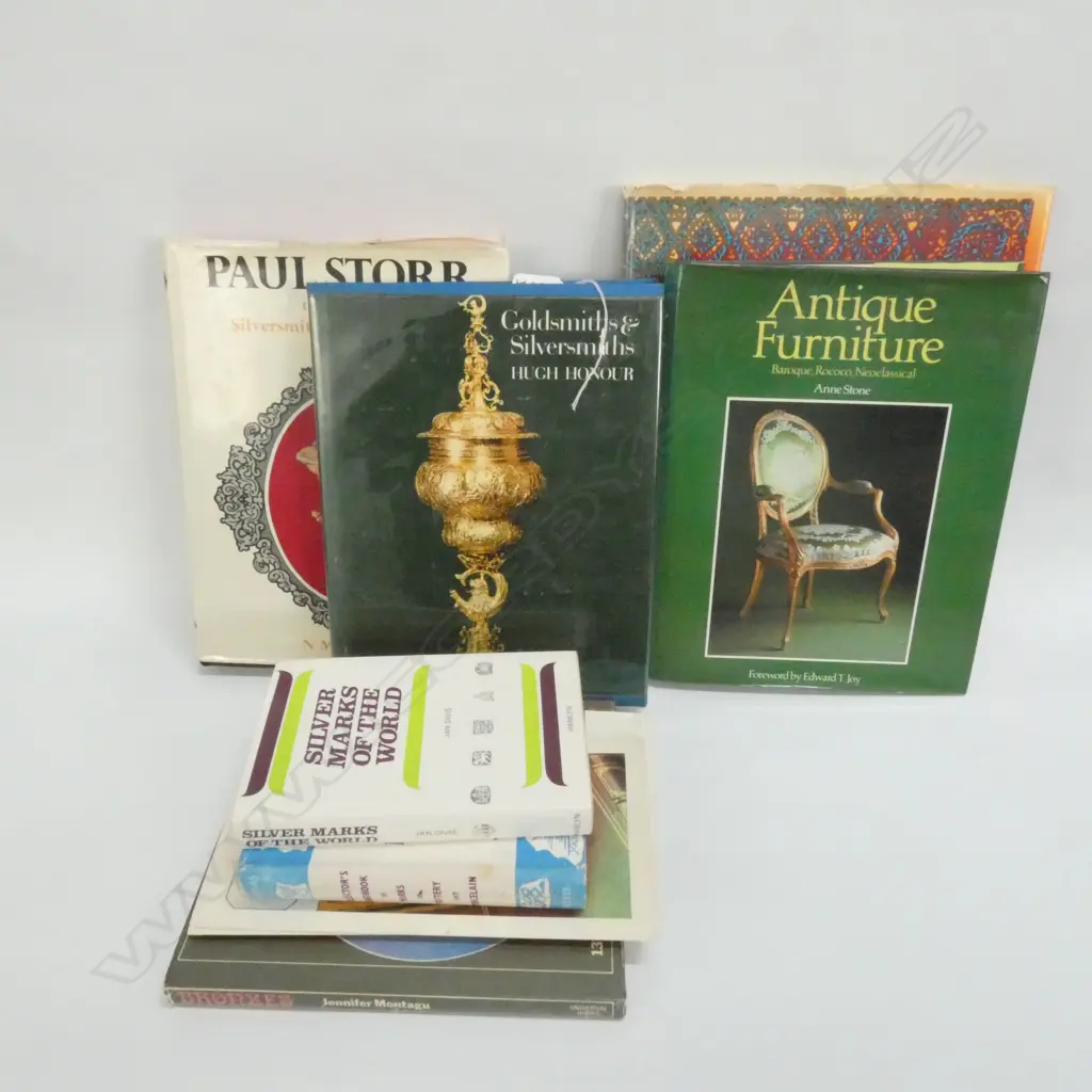 2 LARGE FORMAT BOOKS ON ANTIQUE SILVER, ALONG WITH OTHERS OJN ANTIQUES Image 1++