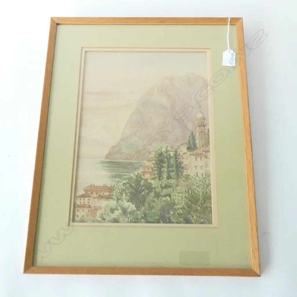 LILLIAS LANE LAKE LUGANO SWITZERLAND W/C C. 1930 335 X 235MM Image 1++