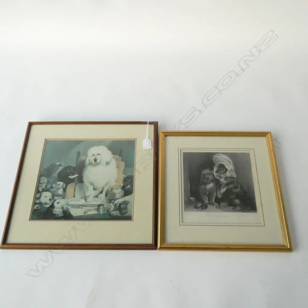 2 COMICAL LANDSEER DOG PRINTS 250 X 265MM Image 1++
