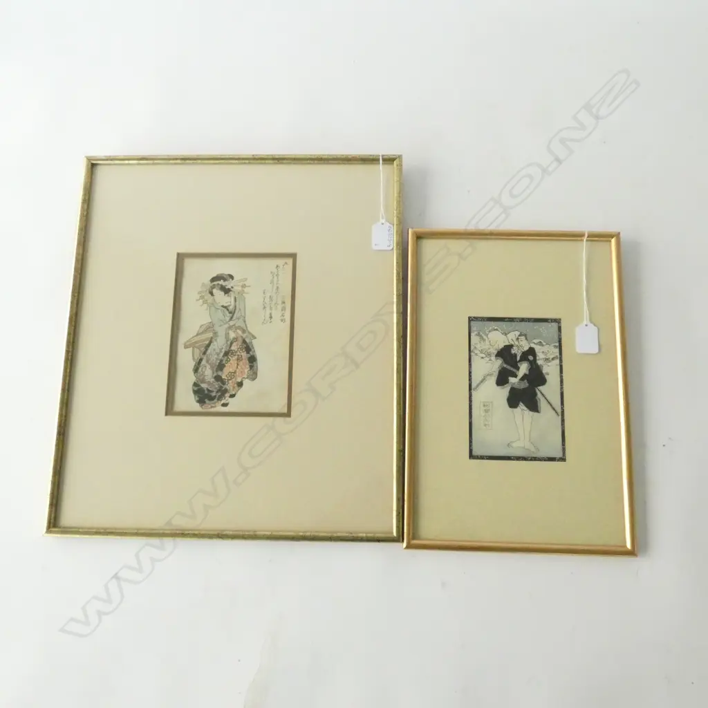 PR JAPANESE PAINTINGS; GEISHA (175 X 125MM) & ONE OTHER Image 1++