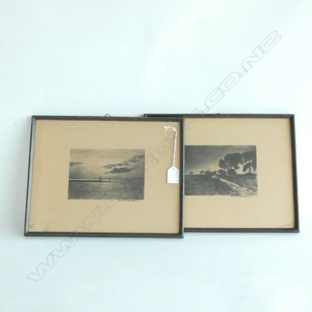 A PAIR OF BLOCKPRINTS SIGNED MARK TRENTHIM?? EACH L.340mm Image 1++