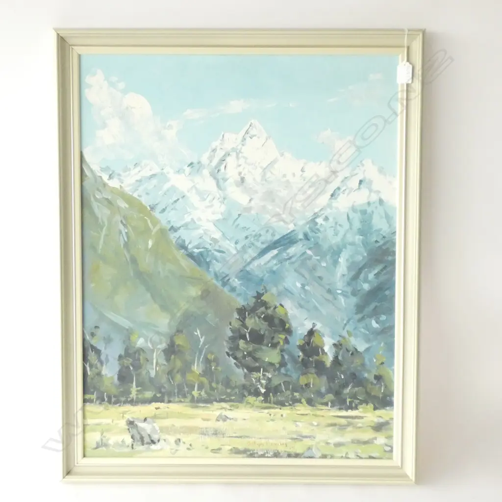 GRAHAM BRINSLEY 'MT TASMAN' OIL ON BOARD 700 X 540MM Image 1++