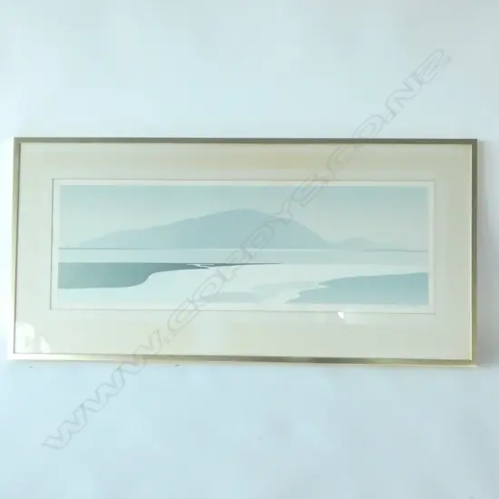 MALCOLM WARR ARTISTS PROOF 'WAIMEA ESTUARY' 270 X 795MM FADED