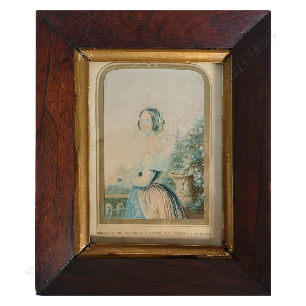 QUEEN VICTORIA BAXTER PRINT IN ANTIQUE FRAME 220 X 180MM FRAME Image 1++