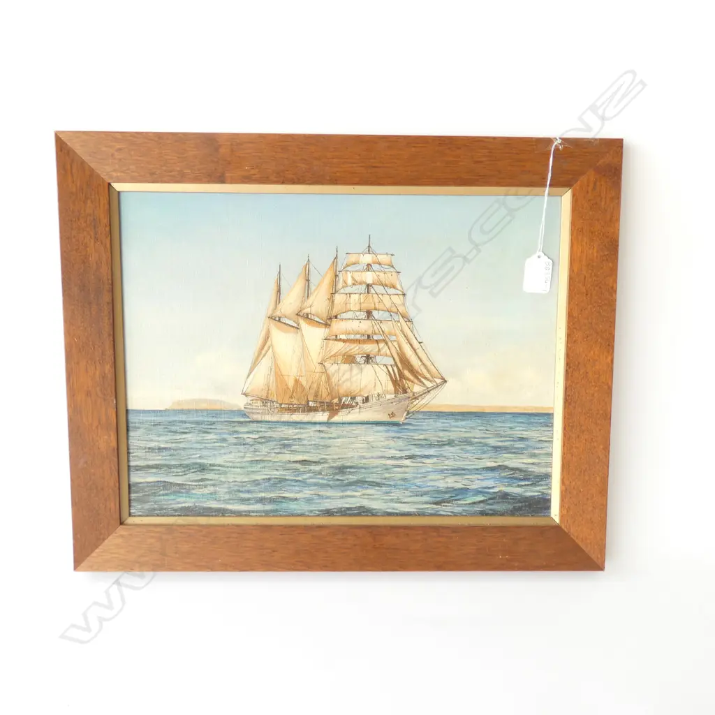 FRAMED OIL ON BOARD, OLD SAILING SHIP  390 X 290MM Image 1++