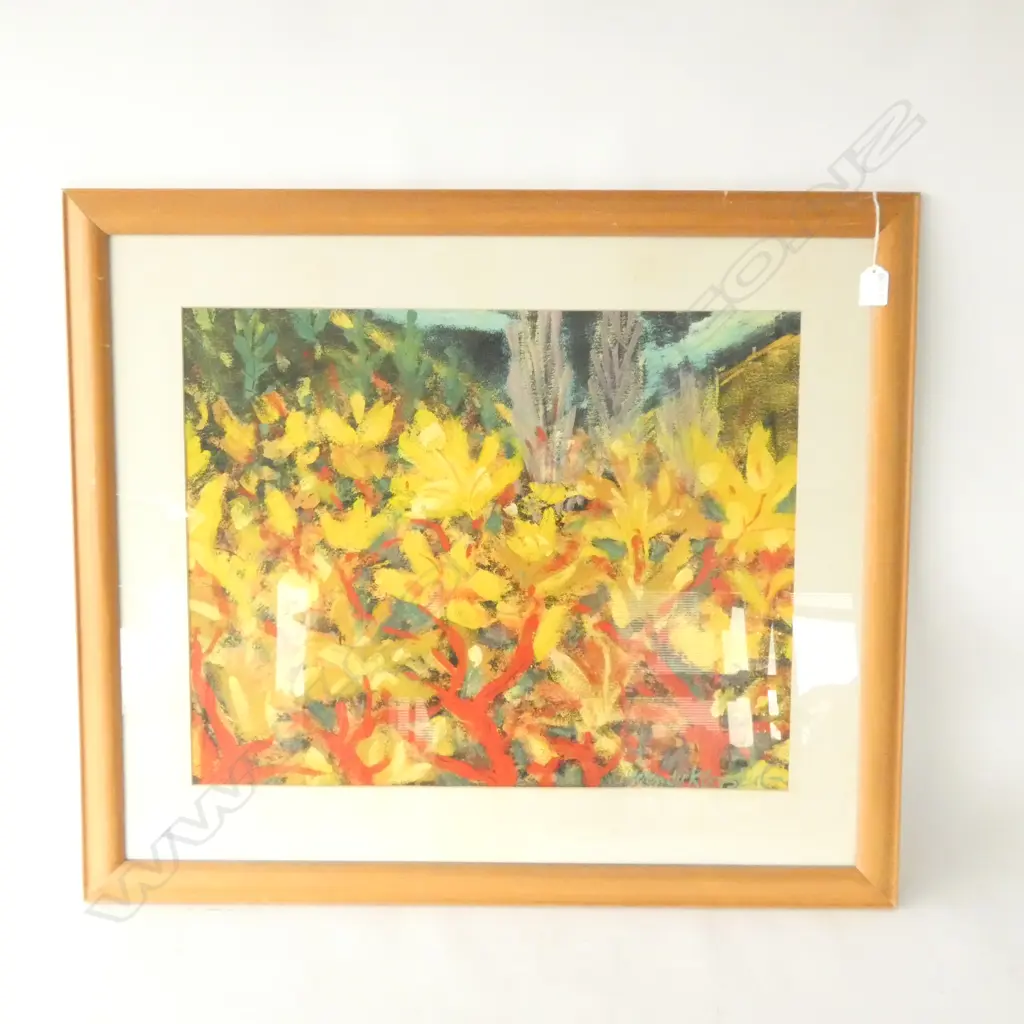 WENDY KLEVSTUL 'RED VINES - HAWKES BAY' GOUACHE & INK 450 X 565MM Image 1++