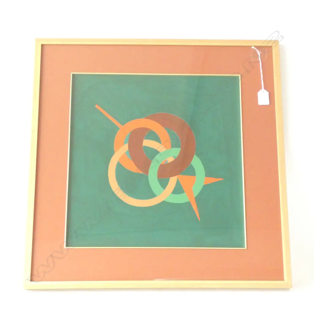 LLOYD HILLIYER  ACRYLIC  FRAMED ABSTRACT 380 X 380 MM Image 1++