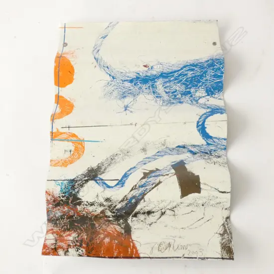 JEFF THOMPSON UNTITLED SCREEN PRINT ON CORRUGATED IRON, SIGNED & DATED 2003