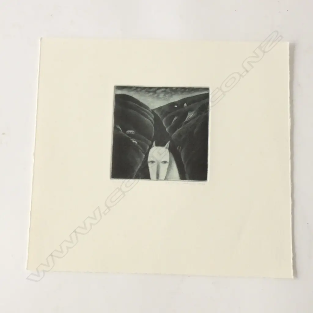 KATHRYN MADILL ‘KILMOG’ MEZZOTINT, SIGNED, DATED 1993 MOUNTED/UNFRAMED. 77 x 77mm Image 1++