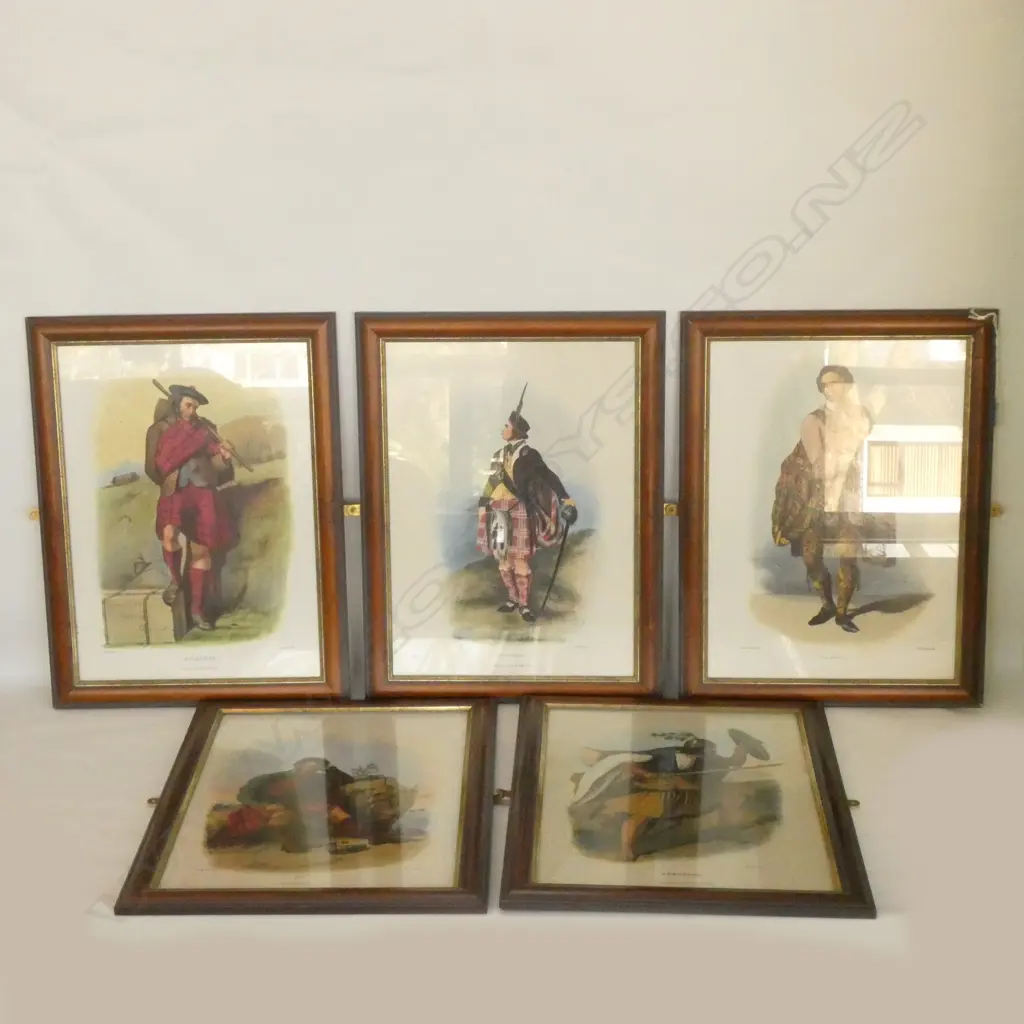 SET OF 5 PRINTS OF HIGHLAND SCOTTISH CLANS 300 X 420 MM Image 1++