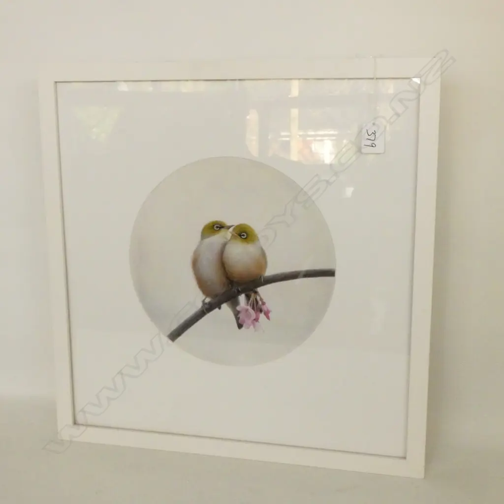 PRINT A PAIR OF WAX EYE BIRDS 400 MM SQ Image 1++