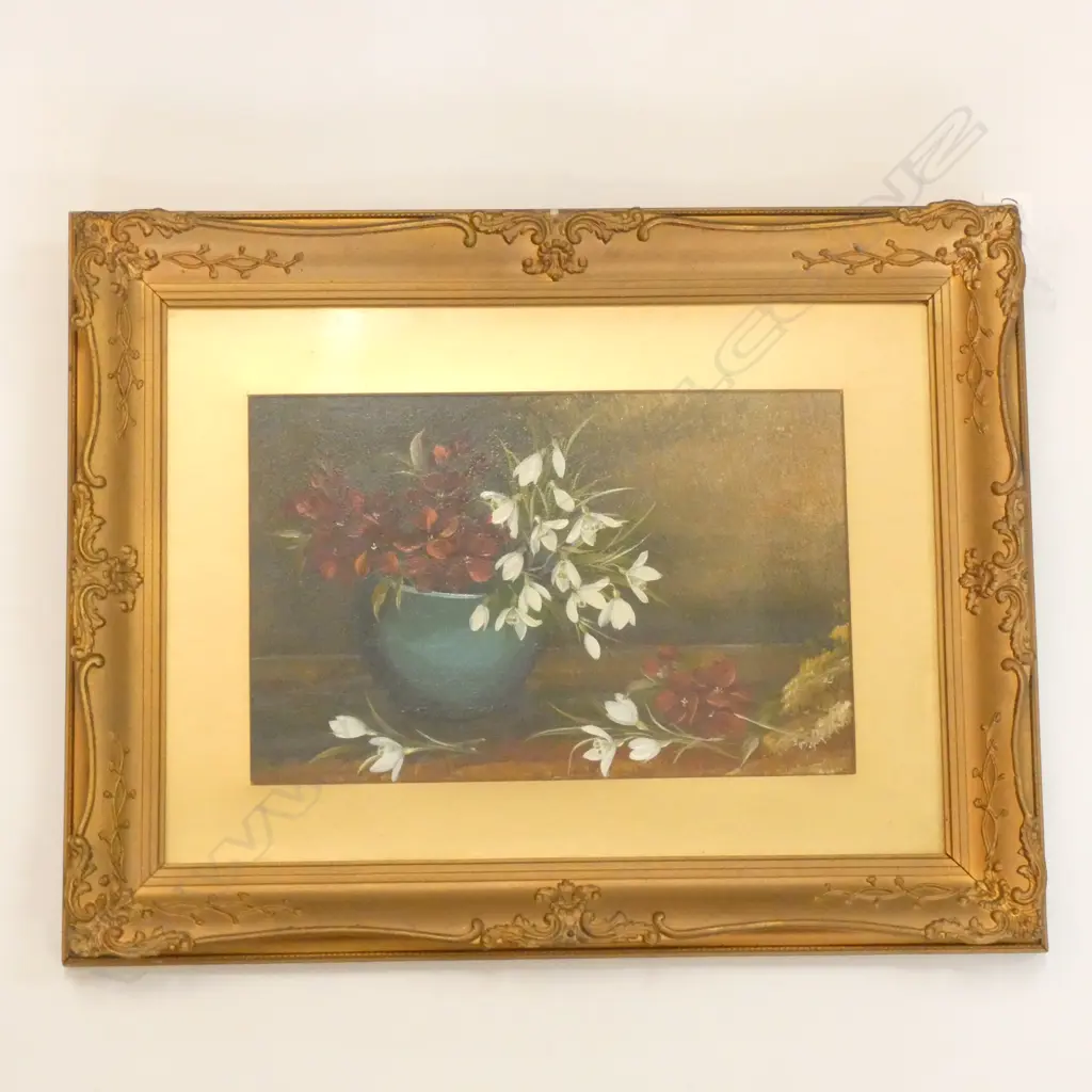 ANTIQUE FRAMED OIL STILL LIFE 250 X 350 MM Image 1++