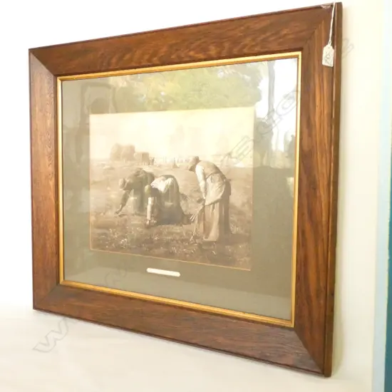 FRAMED PRINT THE GLEANERS F MILLET 660 X 770 MM