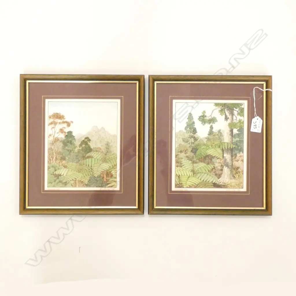 2 LINDA CLARK COROMANDEL BUSH SCENE PAINTINGS 210 X 170 MM Image 1++
