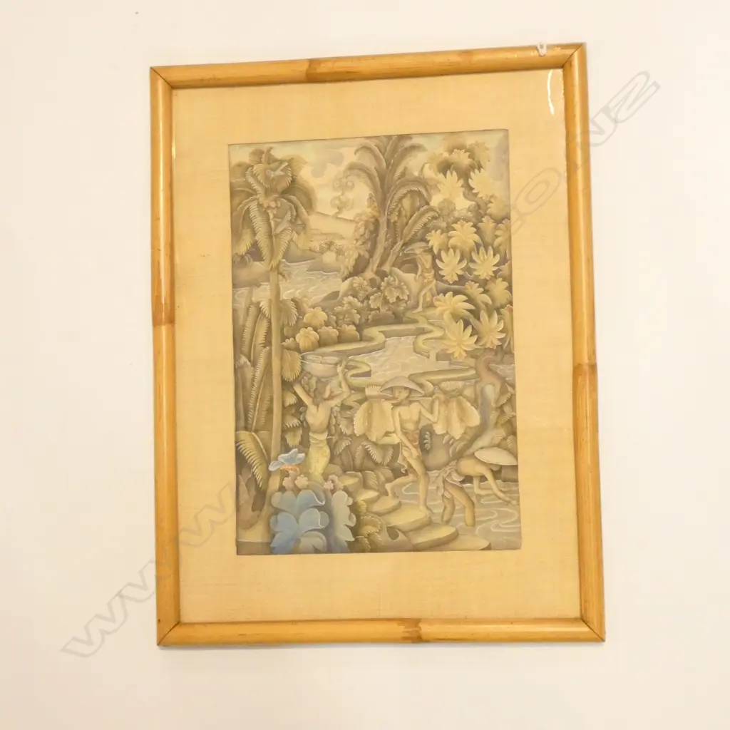 UNKNOWN ARTIST, GARDEN SCENE CIRCA 1970'S, GOUACHE ON PAPER 320 x 210 mm Image 1++