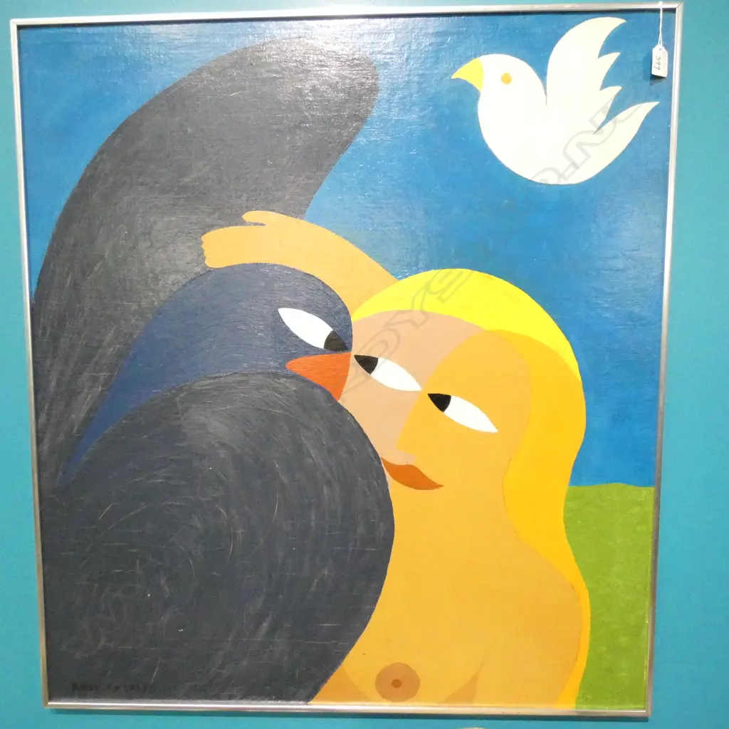 ALAN CHARLES ABSTRACT OIL ON BOARD 890 X 810MM Image 1++