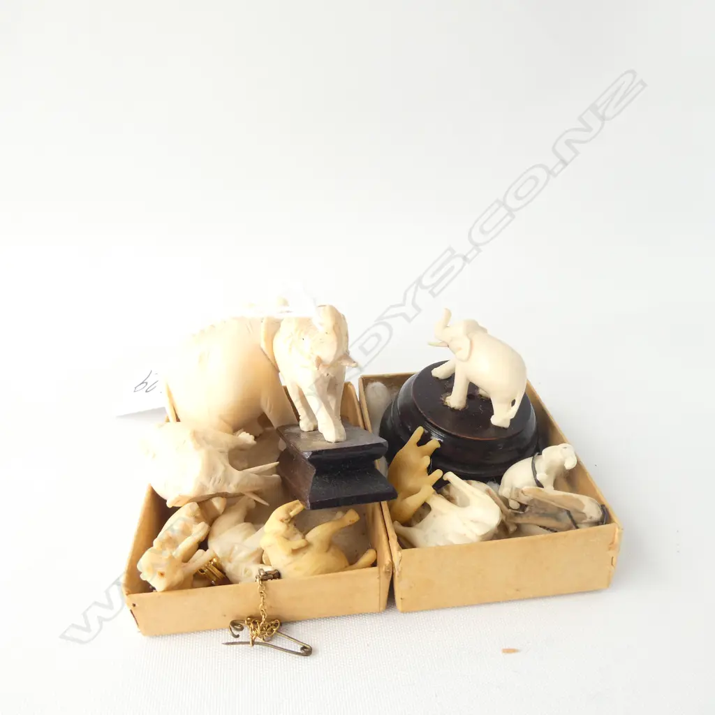 COLLECTION 13 SMALL ELEPHANTS IVORY/BONE? Image 1++